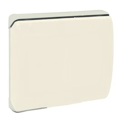 Plaque etanche encastree carree 1 module S45 couvercle rigide ivoire — SOMEF 45SPQ01BP