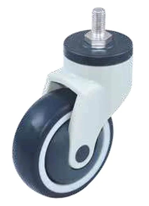 Medical caster in nylon with stem m12x25mm threaded — 801400