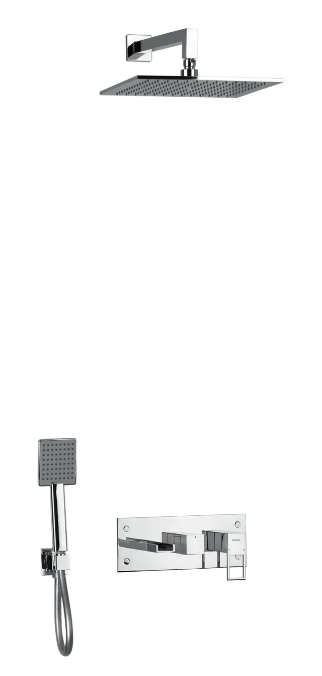 Bath and shower mixer concealed 3 outlets with wall rain shower Zaghouan — SOPAL 06FWA04