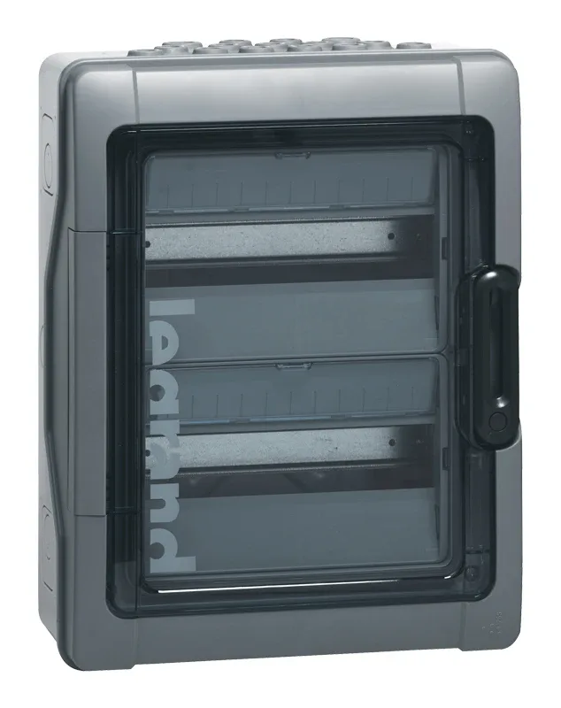 Legrand Plexo³ enclosure — H 432mm x W 340mm x D 161mm, 1 row, 12 modules, IP65 — 414034