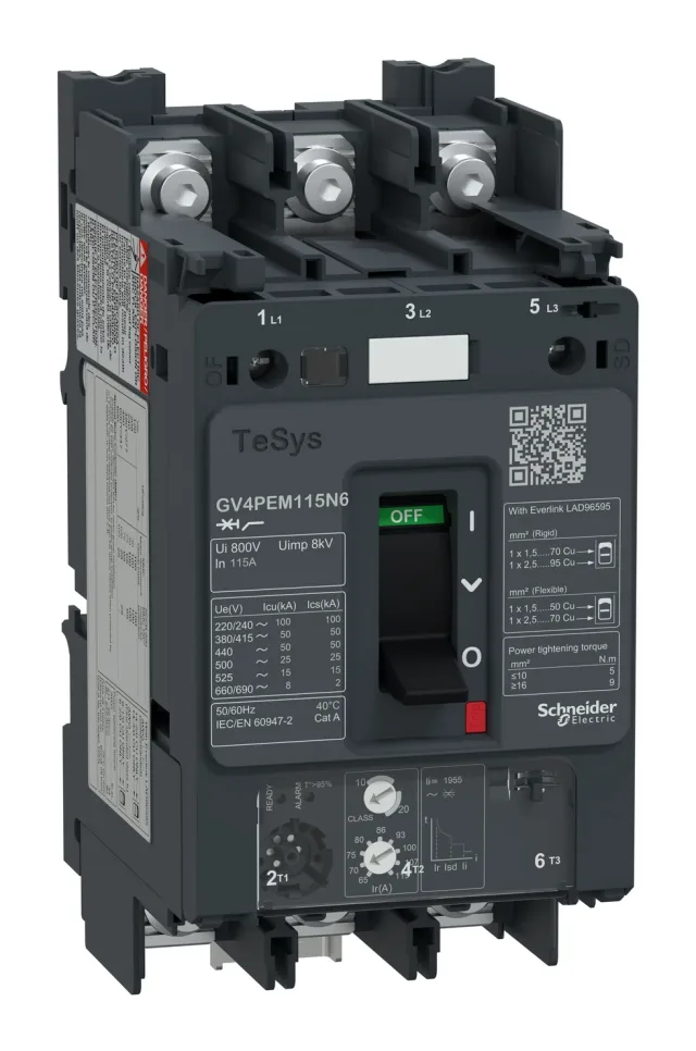 Disjoncteur moteur TeSys GV4PEM115N6 — 65 à 115 A