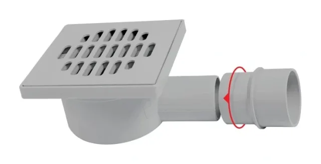 Floor drain in PVC adjustable 12 × 12 grey — EJIM JSB1100