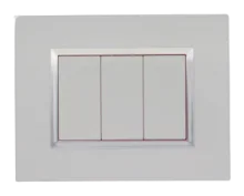 Decorative wall plate BELLA rectangular white / frame chrome — SOMEF 43PY03BLC