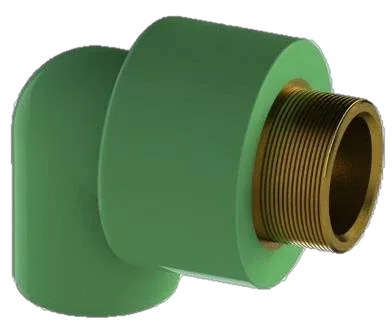 Male threaded 90° PPR elbow — Ø 20 – 3/4 M