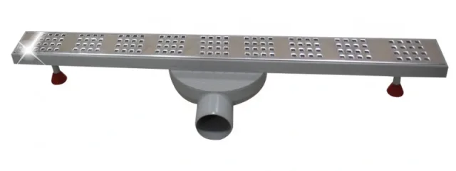 Shower channel drain stainless steel-Slim adjustable L600 square 316L — EJIM JSB1050