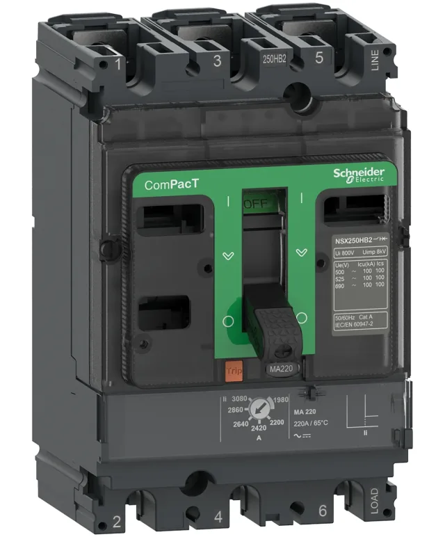 ComPacT NSX C25H3MA220 circuit breaker — 3P, 220 A, MA