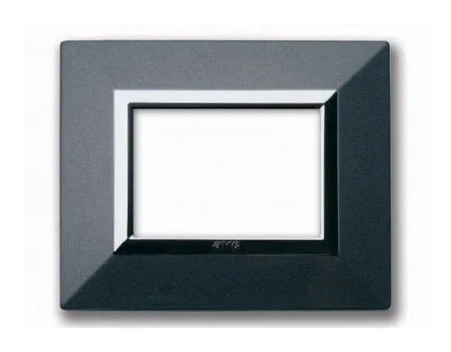 Plate ZAMA 44 rectangular dark grey metallic 3 modules — SOMEF 44P93GSM