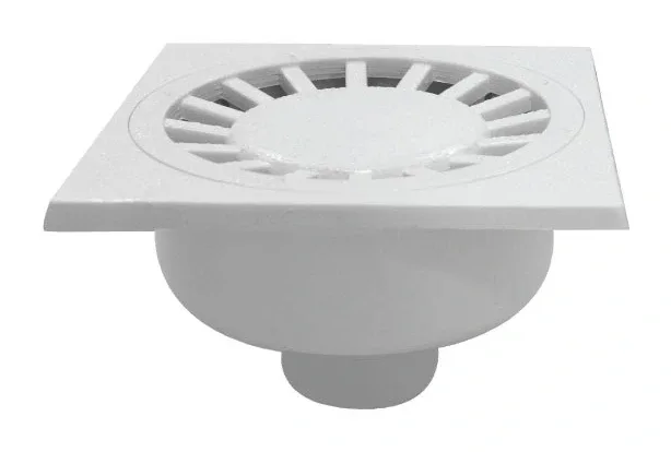 Plastic yard drain 15 × 15 white in PVC — EJIM JCA4095