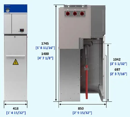 Ormazabal cgm.3-rb — Medium-voltage (MV) switchgear cubicle — Busbar riser