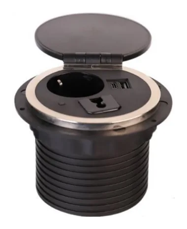 Mini retractable socket column — SOMEF 70MCRB1P1C