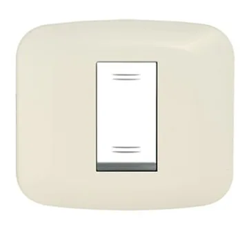 Plate YES 45 square ivory 1 module — SOMEF 45PS1BP