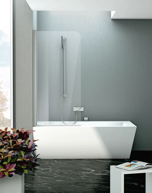 Shower enclosure Rio bath screen one hinged door — SOPAL