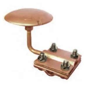 Air terminal/earth lead-in rod fastener with metallic spacer