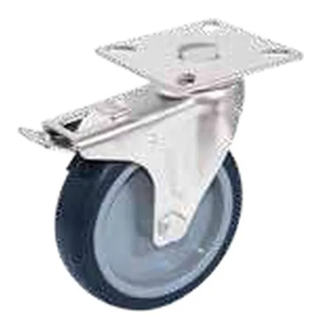 Swivel caster TPR with screw mounting plate and total lock — 801300