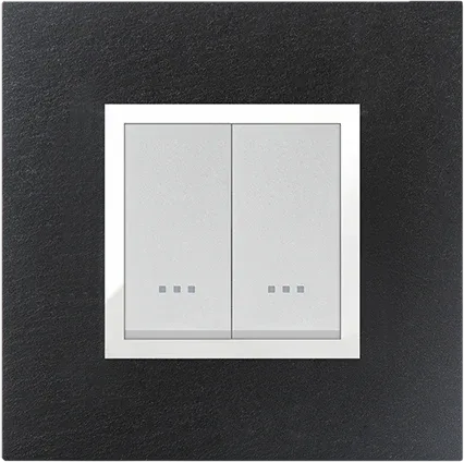 STIEL ALPHA Prestige 2-module square slate cover plate