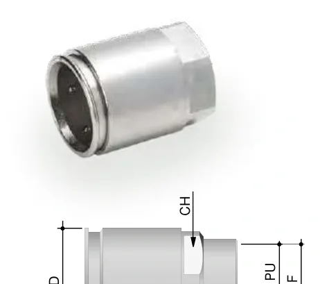 Quick coupling fittings — Conduit-female thread fittings in nickel plated brass 6112