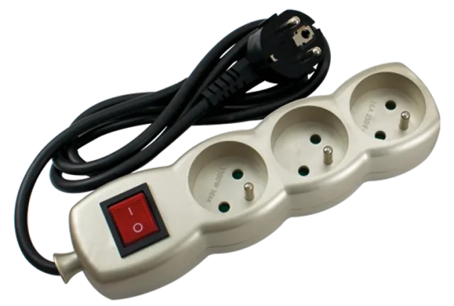STIEL power strip champagne with switch – 3 sockets