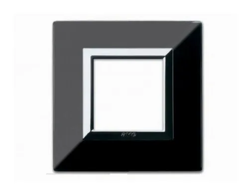 Plate ZAMA 44 square absolute black 2 modules — SOMEF 44PK22NAL