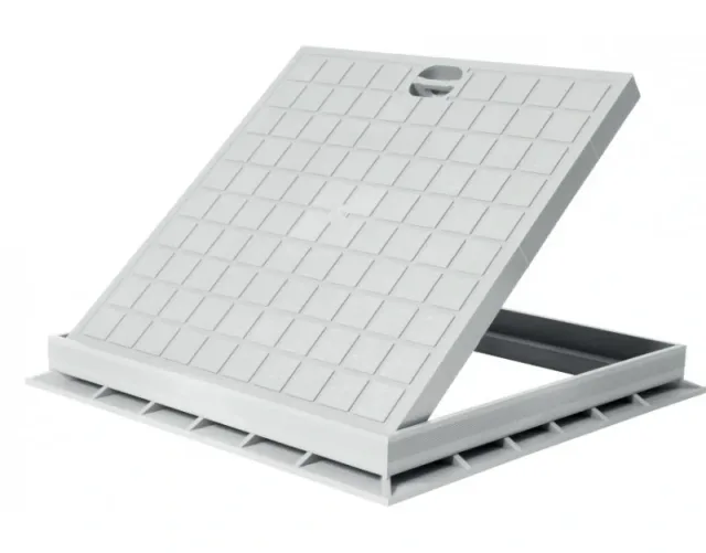 Inspection cover in PP grey 400 × 400 — EJIM JCA4038