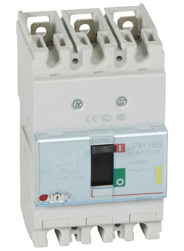 Legrand DPX³ 160 thermal-magnetic moulded-case circuit breaker — 100A, 3 poles, 16kA Icu at 400V, IP30 — 420005