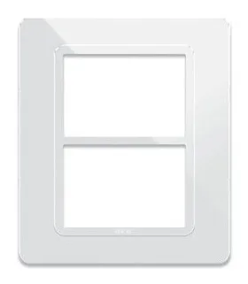 Plate technopolymer 44 rectangular white 3+3 modules — SOMEF 44PY033B