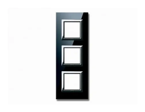 Plate VERA 44 square in glass absolute black 2+2+2 modules — SOMEF 44PV26NAL