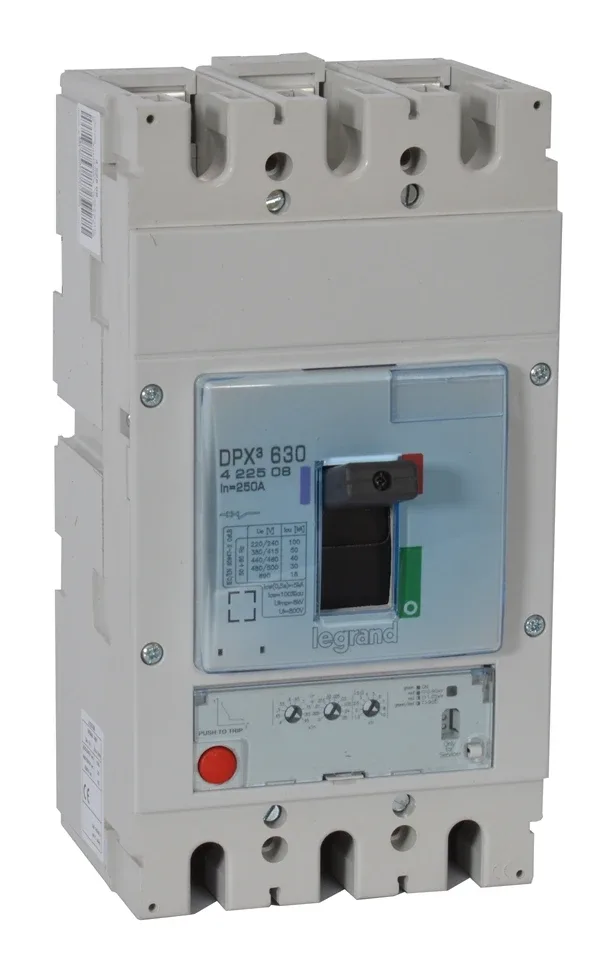 Legrand DPX³ 630 electronic S1 moulded-case circuit breaker — 250A, 3 poles, 50kA Icu at 400V, IP30 — 422508
