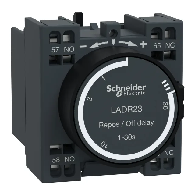 TeSys Deca LADR23 time delay auxiliary block — 1 to 30 s, off-delay