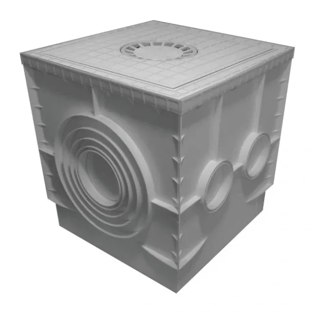 Inspection chamber in PP 500 × 500 with trap grey — EJIM JCA4062