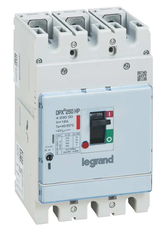 Disjoncteur DPX³250HP magnétothermique pouvoir de coupure 36kA 3P 16A — Legrand — 423000