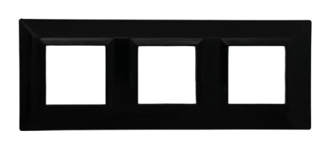 Plaque CUBICA 44 carrée noir 2+2+2 modules — SOMEF 44PZ26NL