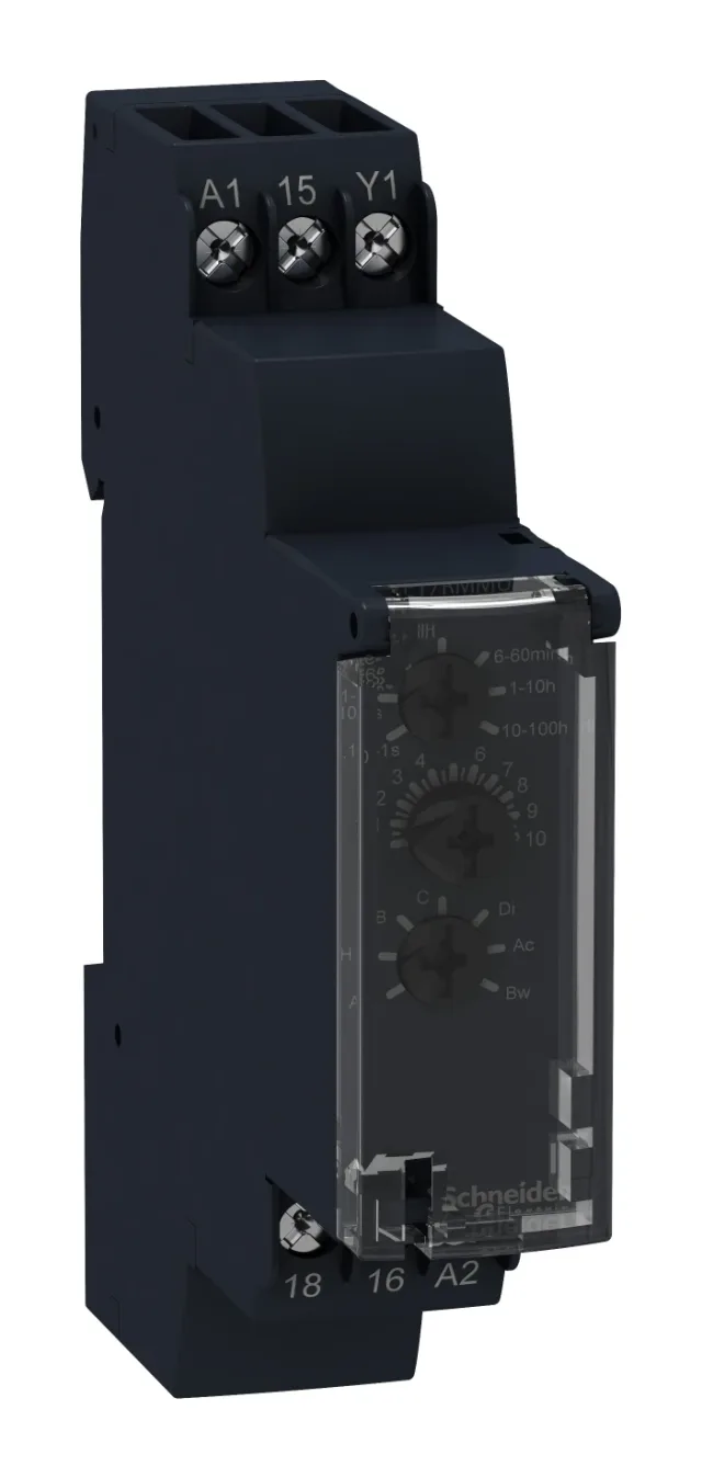 Modular timing relay RE17RMMU — 24 V DC / 24...240 V AC — Schneider Electric