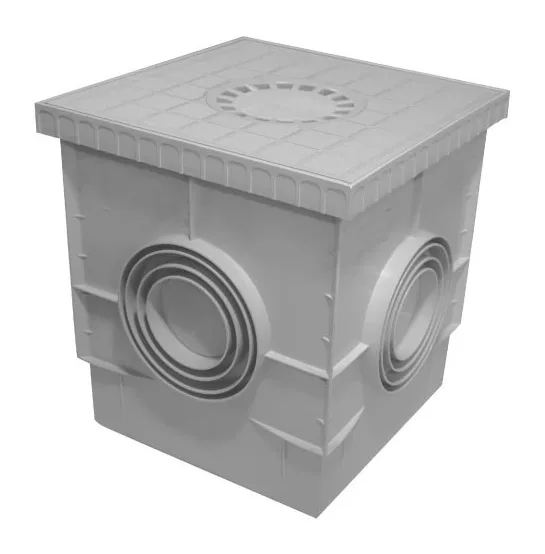 Inspection chamber in PP 300 × 300 with trap grey — EJIM JCA4060