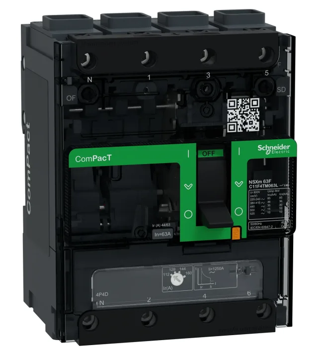 ComPacT NSXm C11E4TM032L circuit breaker — 4P, 32 A, TM-D