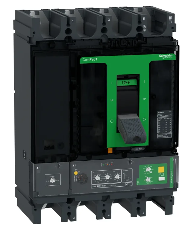 ComPacT NSX C40F44V400 circuit breaker — 4P, 400 A, MicroLogic Vigi 4.3
