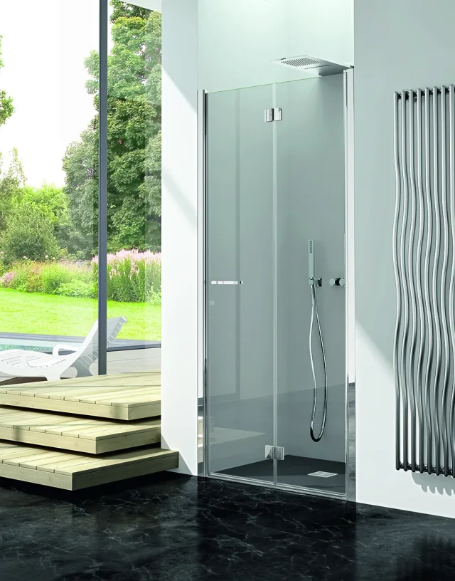 Shower enclosure VOLTA recess one folding door — SOPAL
