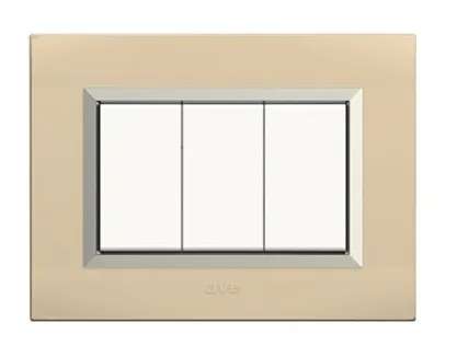 Plates NOVA 45 rectangular champagne frame chrome 3 modules — SOMEF 45PLN03CHC