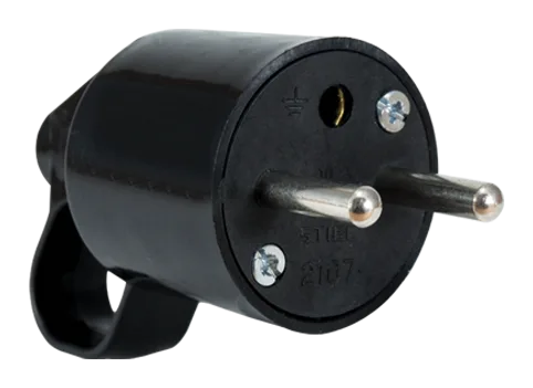 STIEL French male plug 2P+T 16A with pull ring black