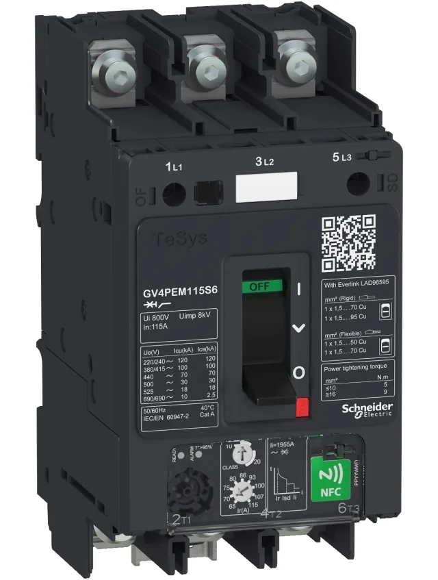 TeSys GV4PEM07S6 motor circuit breaker — 2.9 to 7 A