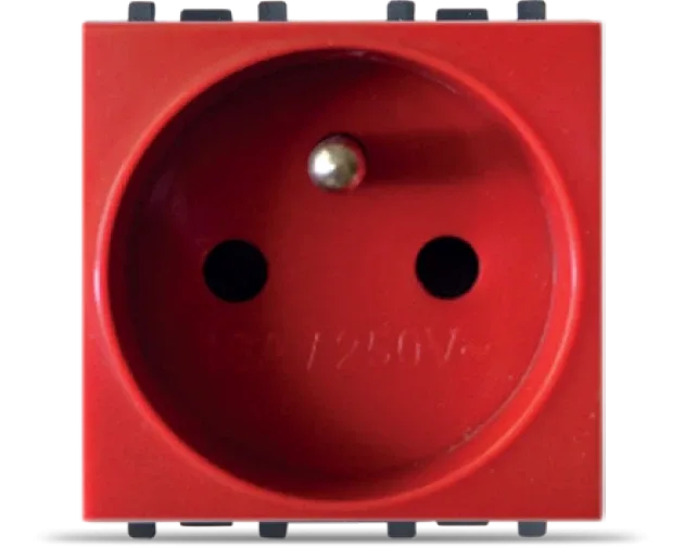 STIEL ALPHA 2P+E socket 16A – 250VAC red polarised shuttered