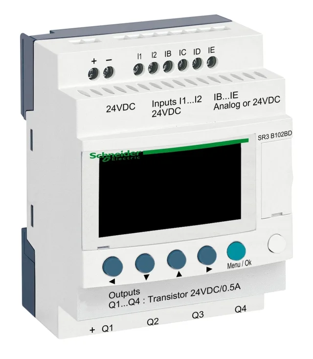Zelio Logic SR2/SR3 SR3B102BD smart relay – 10 I/O – 24 V DC