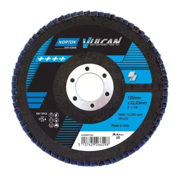Norton Vulcan R842 flap disc — P80 · 115x22 — range illustration