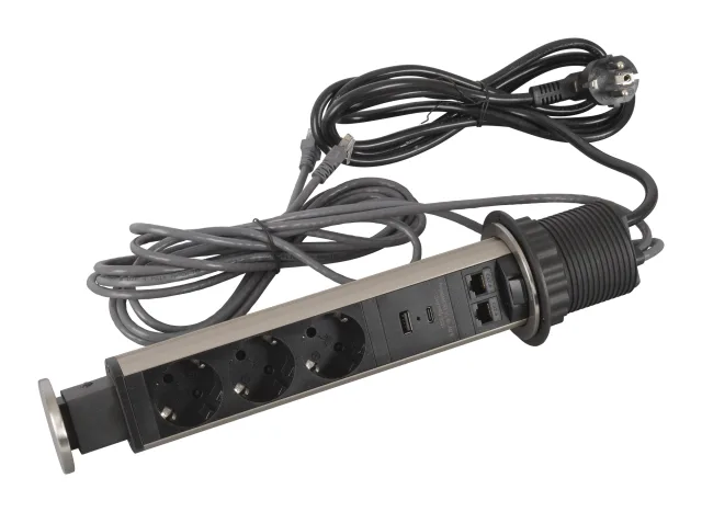 Legrand Incara furniture power tower — 250V, IP20, Black — 654975