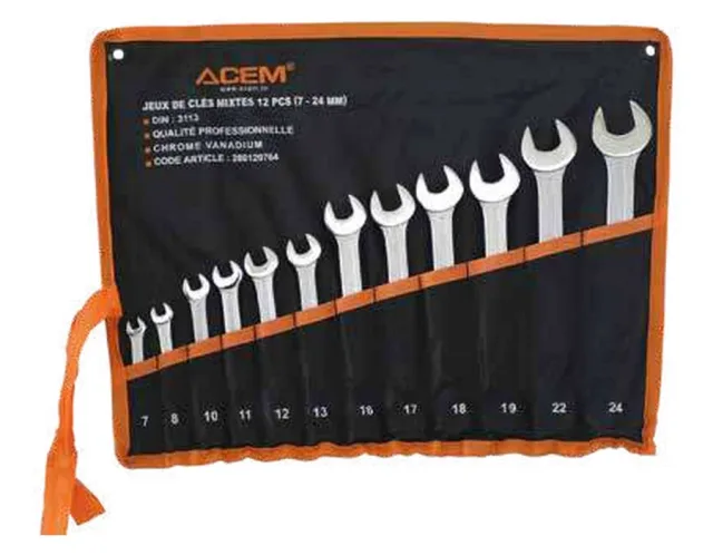 Set of combination spanners in pouch — 120700