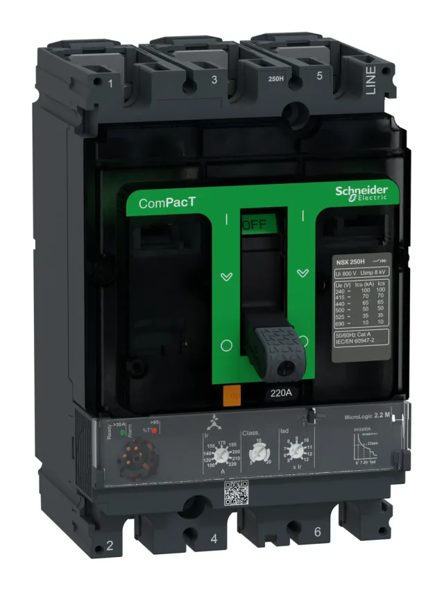 ComPacT NSX C25H32M220 circuit breaker — 3P, 220 A, MicroLogic 2.2 M
