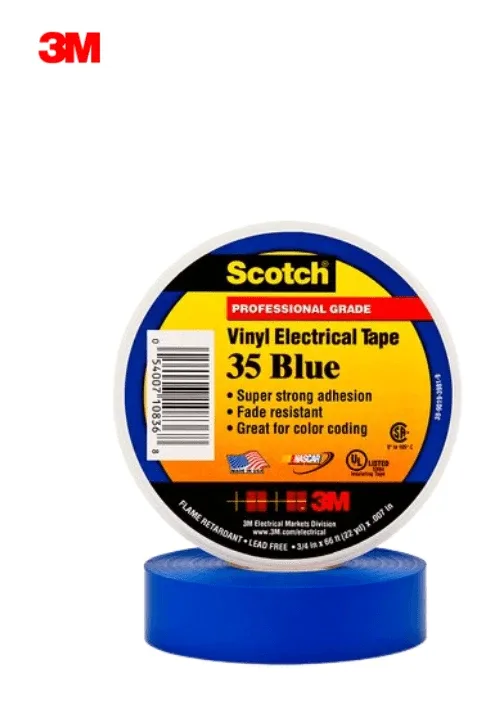Electrical insulating tape — Blue Scotch 35+ tape – 3/4 inch — 3M