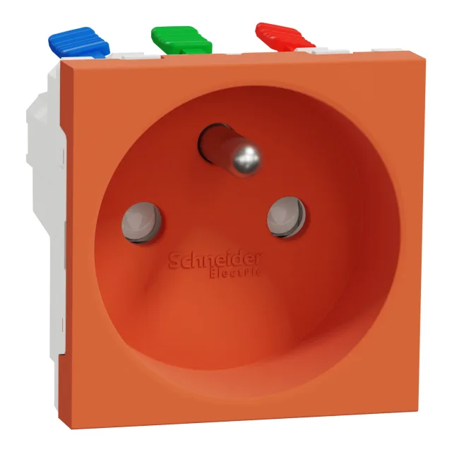 New Unica NU305961 pin-earth socket — orange