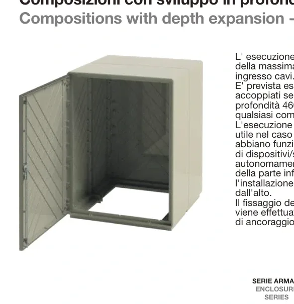 Special GRAFI outdoor enclosure — Compositions with depth expansion – maximum opening on the bottom side