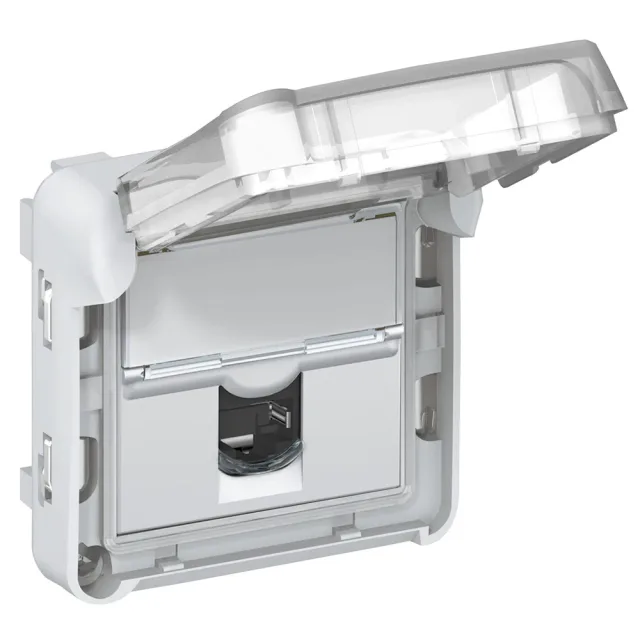 Prise RJ45 étanche catégorie 5e UTP Plexo IP55 volet fermé IK07 – gris — Legrand — 069556