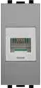 STIEL ALPHA 4-contact RJ11 telephone socket with screw terminals matt grey